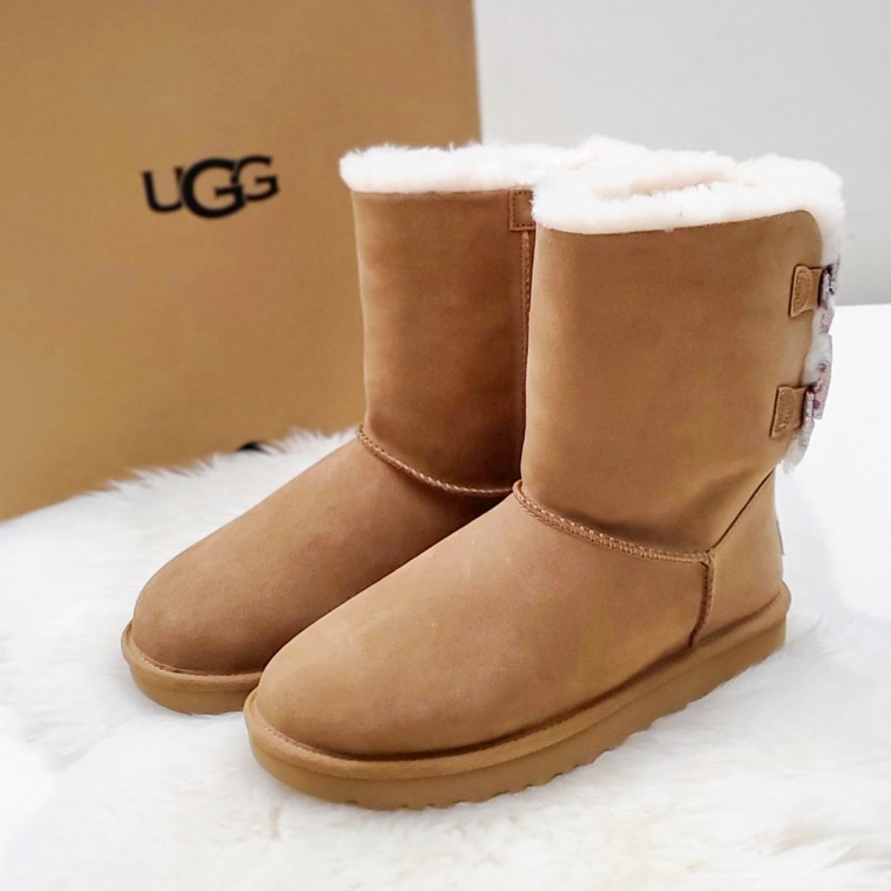 UGG BAILEY BOW ABSTRACT SPLATTER BOOTS - Picture 1 of 10